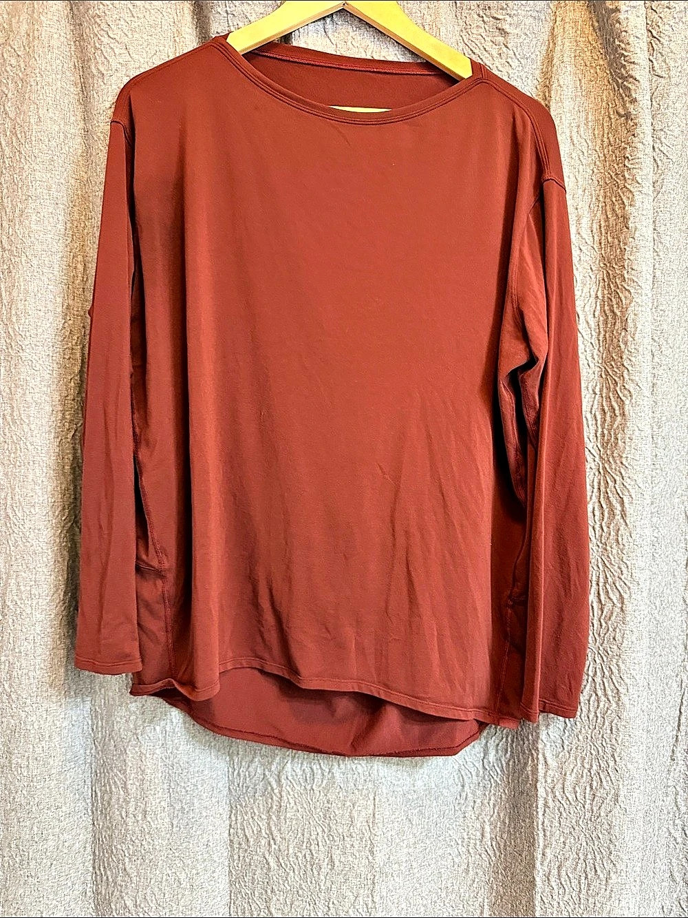 Lululemon Back in Action Long Sleeve Top in Red/Orange